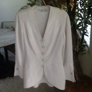 Gorgeous white evening jacket by Lillie Rubin